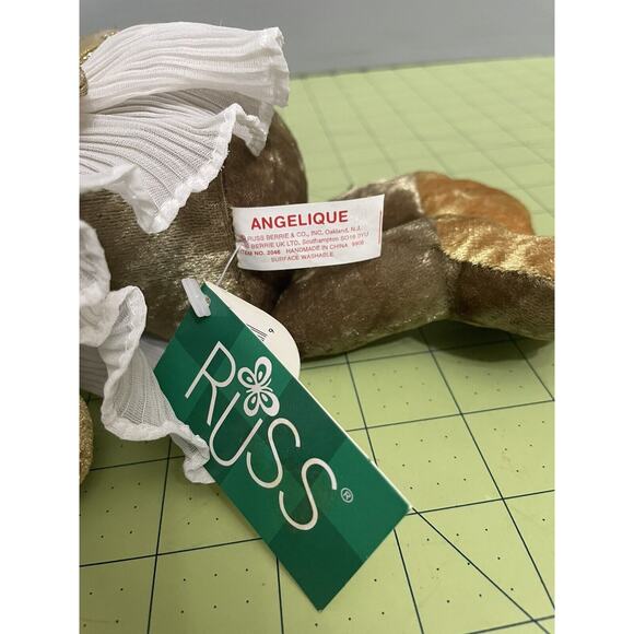 Vintage Russ Angelique Angel Plush Stuffed Frog Victorian Grace w/ Original Tag - Picture 6 of 9